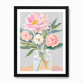 Pink Flowers In A Vase Art Print