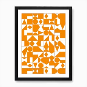 Orange And White Geometric Pattern Art Print