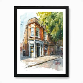 Sutton London Borough   Street Watercolour 3 Art Print