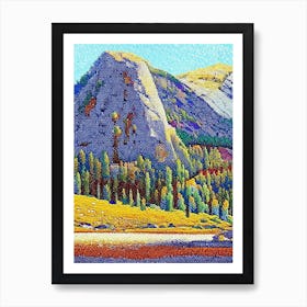 Yellowstone National Park United States Of America Pointillism Art Print