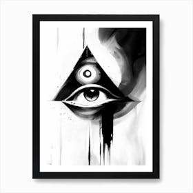 Balance, Symbol, Third Eye Black & White Art Print
