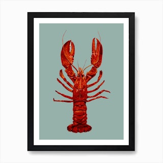 Lobster Aqua Blue Art Print