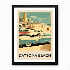 Daytona Beach Retro Travel Poster 1 Art Print