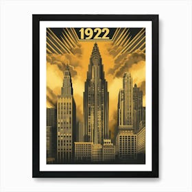 Aihrgdesign A Vintage Poster Showcasing Art Deco Architecture 492866ee 6d8b 4dca A2ba 7418d31721ff 0 Art Print