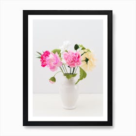 Paper Flowers In A Vase Art Print