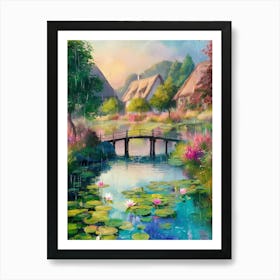 Water Lily Bridge 1 Art Print