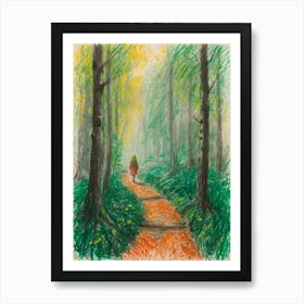 Girl In The Woods 1 Art Print