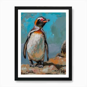 African Penguin Zavodovski Island Oil Painting 3 Art Print