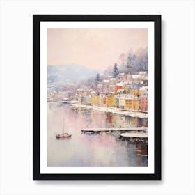 Dreamy Winter Painting Bergen Norway 4 Poster