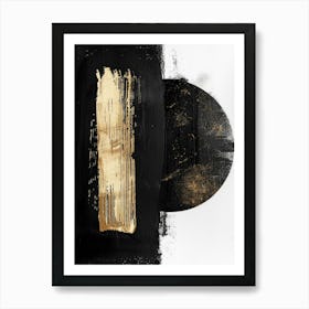 Abstract Black And Gold Painting 100 Art Print