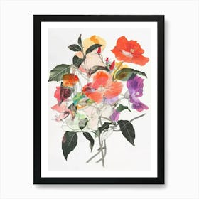 Impatiens 1 Collage Flower Bouquet Art Print