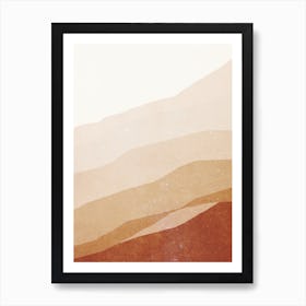 Minimal art abstract mountain wave watercolor painting Art Print