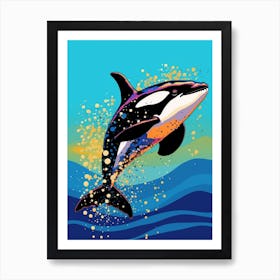 Dotty Orca Whale 2 Art Print