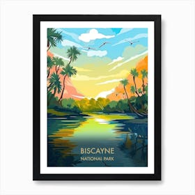 Biscayne National Park Travel Poster Illustration Style 1 Art Print