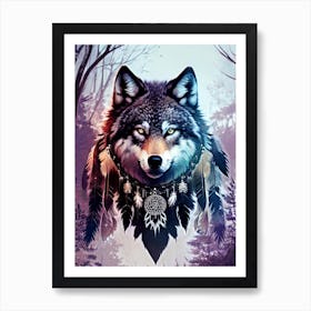 Wolf In The Woods 19 Art Print