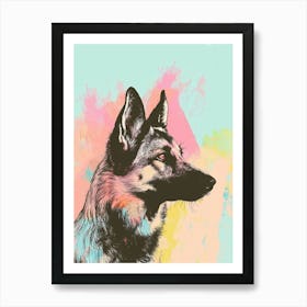 Colourful Swedish Vallhund Line Illustration 4 Art Print