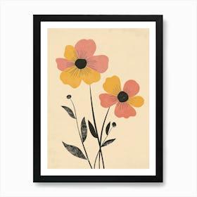 Shreveport Flower Market Boho Minimalist Style Art Print