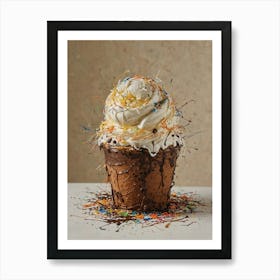 Ice Cream Cupcake Art Print