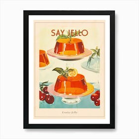 Fruity Jelly Retro Cookbook Illustration Inspired 3 Poster Art Print