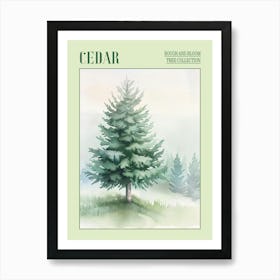 Cedar Tree Atmospheric Watercolour Painting 4 Poster Art Print