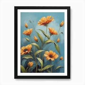 Orange Flowers Art Print