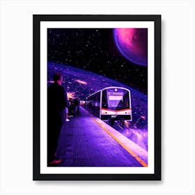 Space Train Art Print