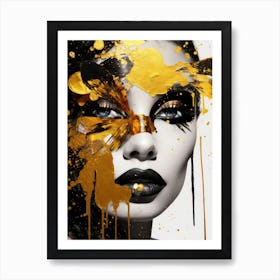 Gold And Black 12 Art Print