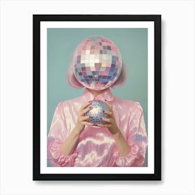 Disco Ball Girl, Preppy Aesthetic, Trendy 1 Art Print