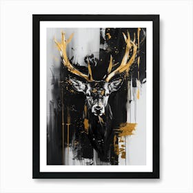 Deer Head Canvas Print 1 Art Print