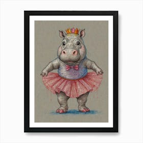 Princess Hippo 1 Art Print