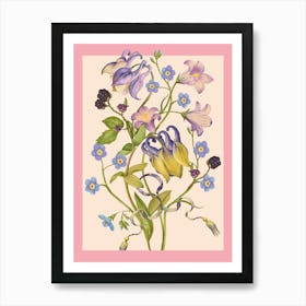 Flowers And Butterflies Art Print