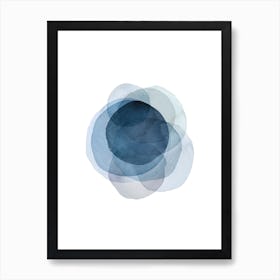 Blue Watercolor Circles Art Print