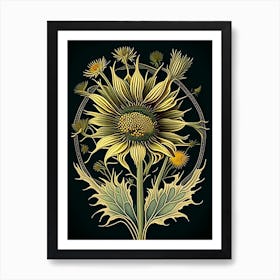 Compass Plant Wildflower Vintage Botanical 1 Art Print