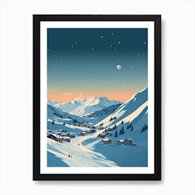 Lech Zurs Am Arlberg   Austria, Ski Resort Illustration 2 Simple Style Art Print