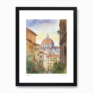 Florence, Tuscany, Italy 4 Watercolour Travel Poster Art Print