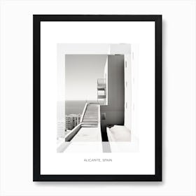 Poster Of Alicante, Spain, Black And White Old Photo 2 Art Print