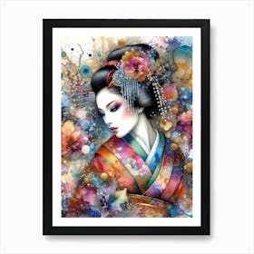 Creative Geisha Illustration 14 Art Print