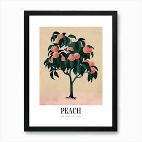 Peach Tree Colourful Illustration 1 Poster Art Print