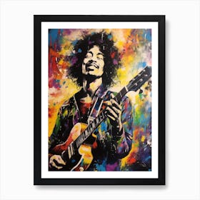 Jimi Hendrix Abstract Portrait 3 Art Print