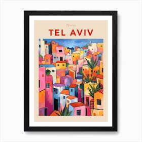 Tel Aviv Israel 2 Fauvist Travel Poster Art Print