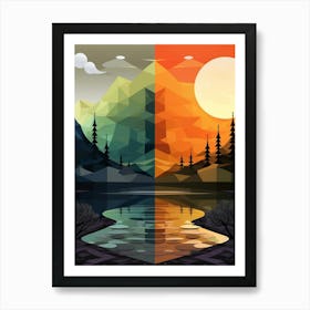 Landscape Geometric Abstract Illustration 19 Art Print