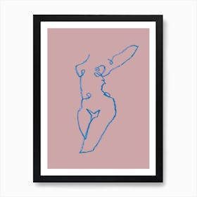 Pink Nude Line Art Print
