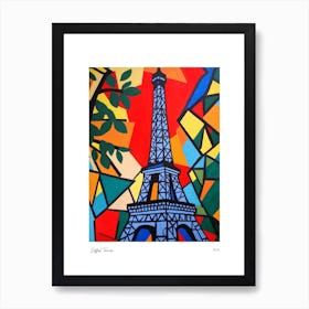 Eiffel Tower Paris Matisse Style 3 Watercolour Travel Poster Art Print