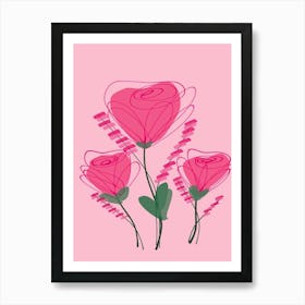 Pink Roses Art Print