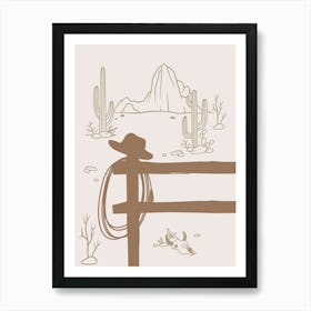 Western Cowboy Scene Art Print