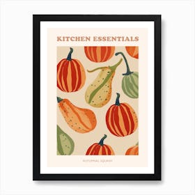 Autumnal Squash Pattern Poster 2 Art Print