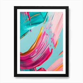 Abstract pink turquoise Art Print