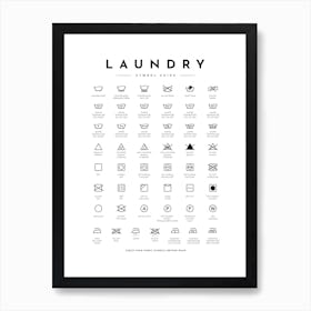 Laundry Room Decor Symbols Guide Art Print