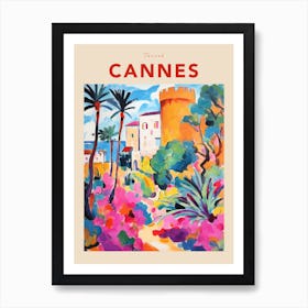 Cannes France Fauvist Travel Poster Art Print