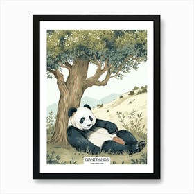 Giant Panda Laying Under A Tree Poster 109 Art Print